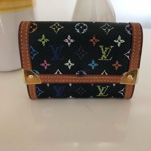 AUTH LOUIS VUITTON MULTICOLOR CREDIT CARD WALLET